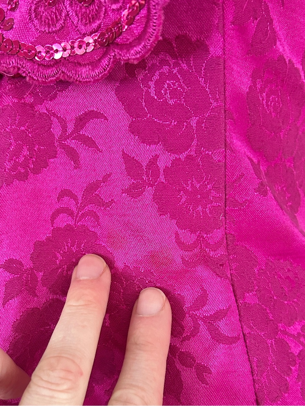 Vintage Jessica McClintock Gunne Sax 90s Barbie Fuchsia Sequin Party Dress ~ XXS - Picture 14 of 16